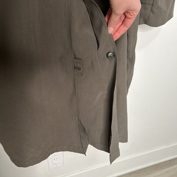 Vintage Ralph Lauren Trench Coat Mens 50R Wool Blend Lined Belted Brown Collared - Picture 14 of 16